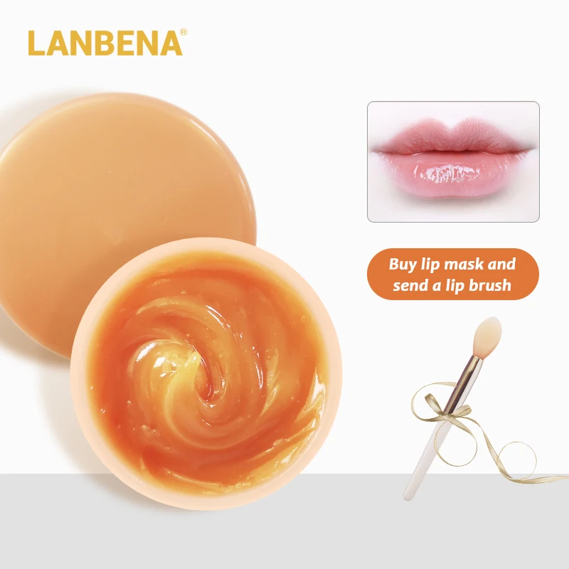 

LANBENA Lip Mask Orange Vitamin C Lip Plumper Hydrating Exfoliating Anti Aging Deep Moisturizing Lip Anti Winkles Lips Care
