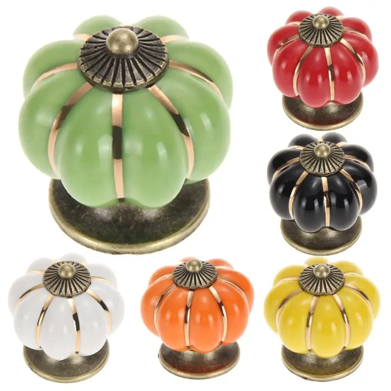 Antique Furniture Ceramic Pumpkin Door Knobs or Draw pulls