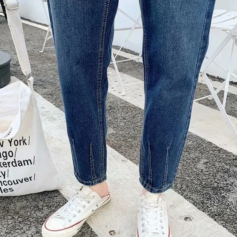 S-5XL осенние женские джинсы повседневные шаровары женские эластичные джинсы с высокой талией женские джинсы больших размеров Джинсы бойфренда для женщин