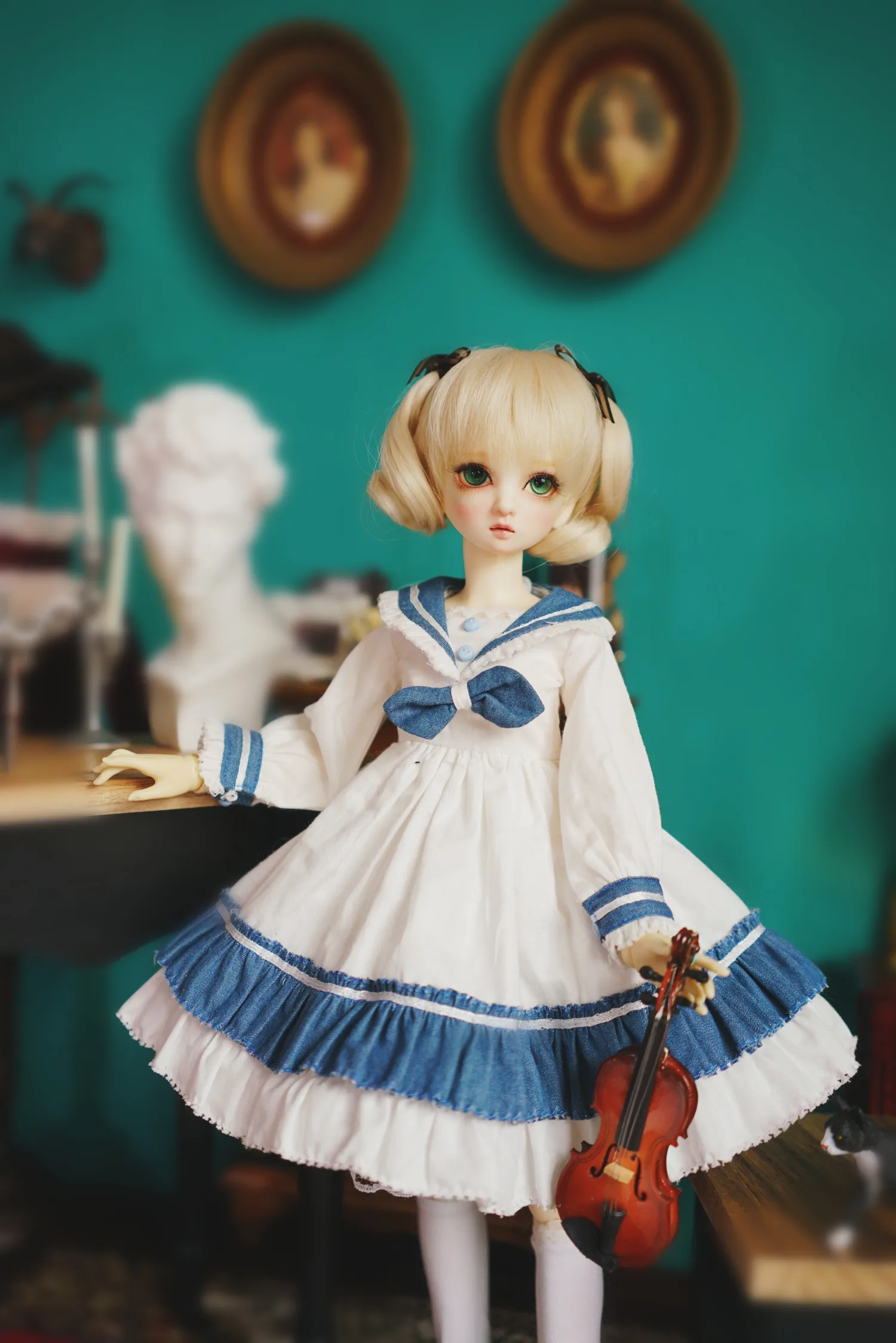 Модная Одежда для кукол, платье для кукол BJD 1/4 1/3 1/6, аксессуары для кукол, Морской стиль, студенческие платья для девочек, куклы