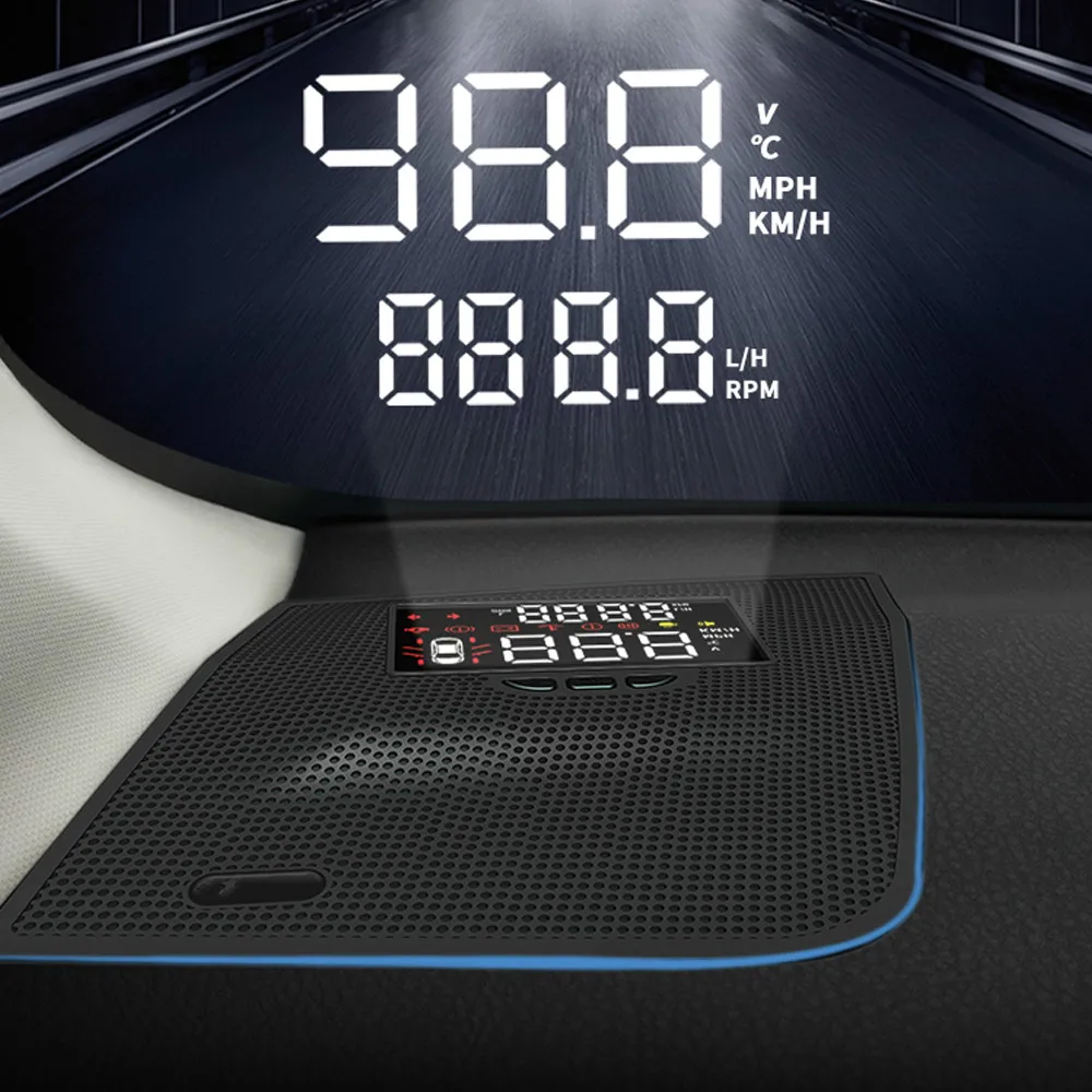 For Toyota RAV4 XA50 2019 2020 Mirror HUD Auto Car Head Up Display Windshield Glass Projector Security Alarm Overspeed Voltage