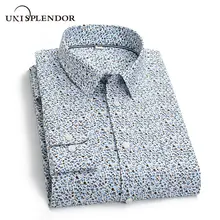 Мужские рубашки с длинным рукавом в клетку с цветочным принтом, повседневные мужские рубашки, облегающие мужские рубашки, классные мужские рубашки в горошек, YN10525