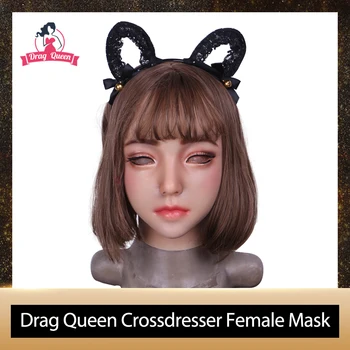 

Drag Queen Female Mask Silicone Realistic Halloween Human Skin Mask Masquerade Beautiful Gender Crossdresser Girl Goddess Face
