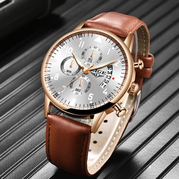 

Reloj LIGE New Military Sport Watches Mens Top Brand Luxury Quartz Men Watch Leather Waterproof Chronograph Relogio Masculino