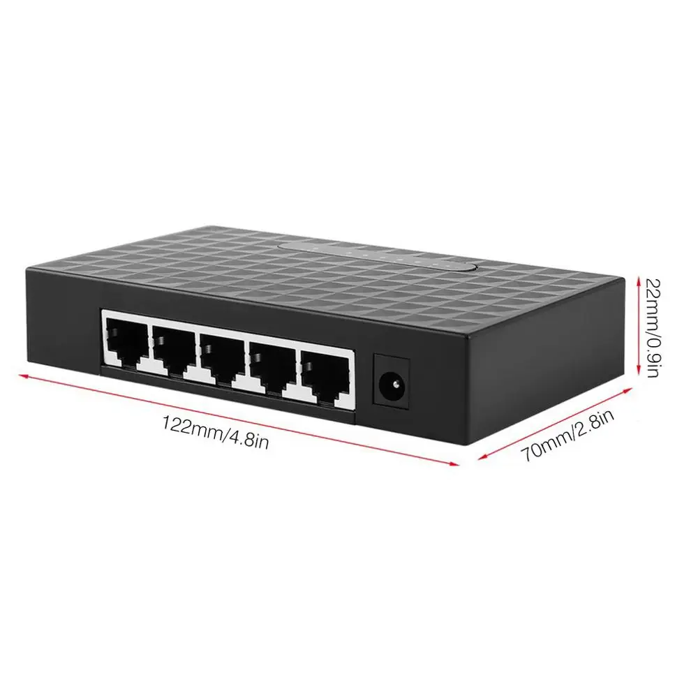 5 порты Ethernet коммутатор сетевой кабельный распределитель Shunt пластиковый корпус 1000 Мбит/с светодиодный