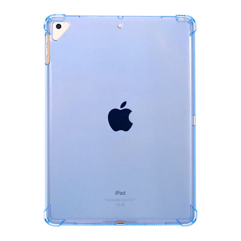 Для Apple iPad Air 2 9,7 дюймов прозрачный чехол Бампер Мягкий ТПУ Прозрачный задний планшет противоударный чехол для iPad 6 A1566 A1567 - Цвет: Синий