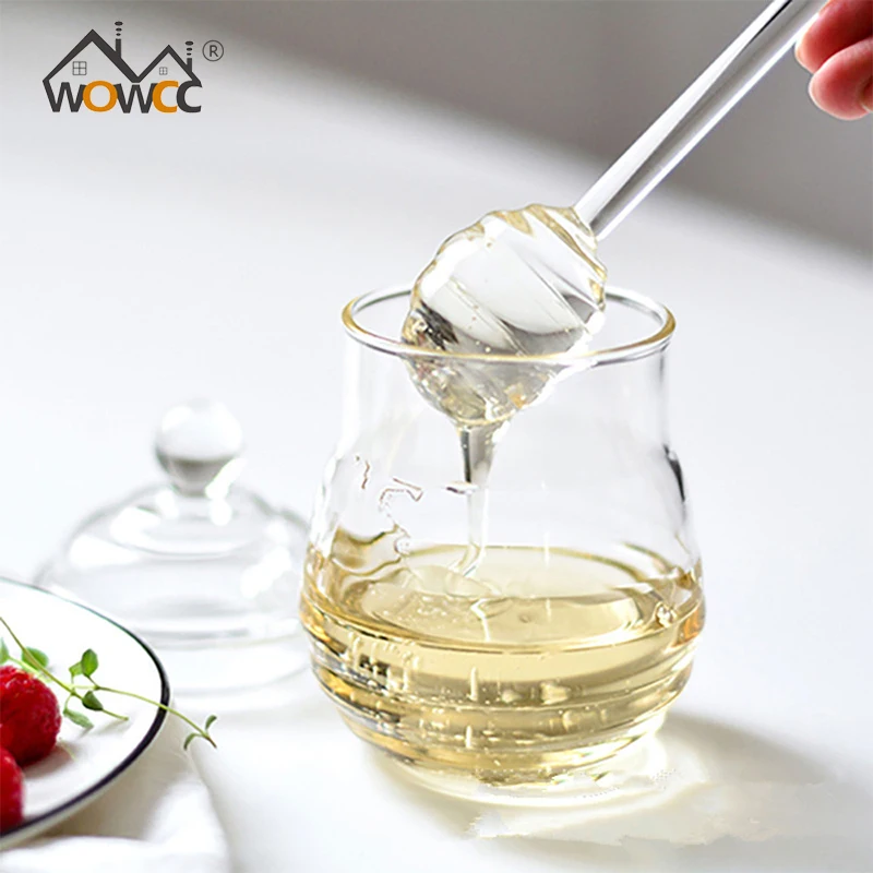 

Honey Spoon Glass Honey Jar Dipper Stick Long Handle Kitchen Gadget Durable Kitchen Honey Tools