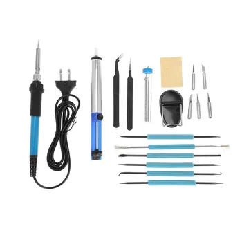 

18pcs Zipper Bag Adjustable Temperature Electric Soldering Iron Kit Portable Welding Repair Tool Tweezers Solder Wire