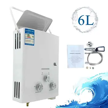 

6L Instant Tankless Hot Water Heater Propane Gas LPG Outdoor Portable Heater Water Shower Petroleum Outdoor Camping+Shower Head