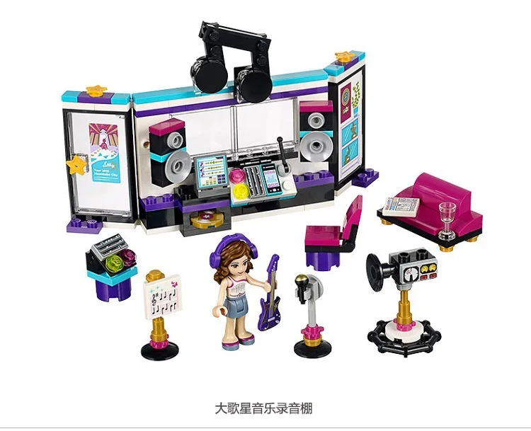 

Compatible with Legoinglys Friends 175 Pcs 10403 Series Pop Star Recording Studio Girls Building Blocks Bricks Toys Children