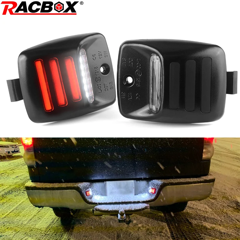 Racbox 2 шт полный светодиодный номерной знак лампа Эксклюзивный Красный Oled