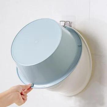 

Bathroom Hole-Free Stainless Steel Washbasin Rack Strong Hook Bathroom Door Transparent Traceless Hook Washbasin Rack