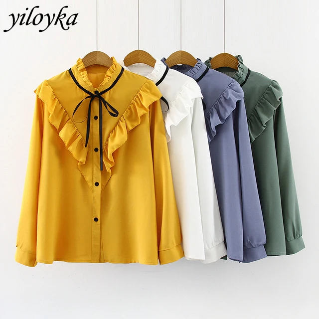 US $8.31 New Fashion Spring Blouse Women Chiffon Blusas 2020 Summer Long Sleeve Womens Tops And Blouses Lady