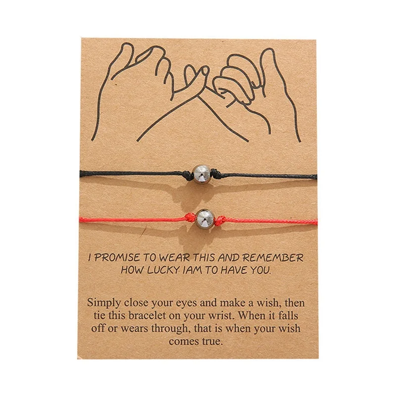 

Matte Lava Stone Natural Stone Bead Distance Bracelet Red String Braiding Couple Yin Yang Men Women Wish Bracelets