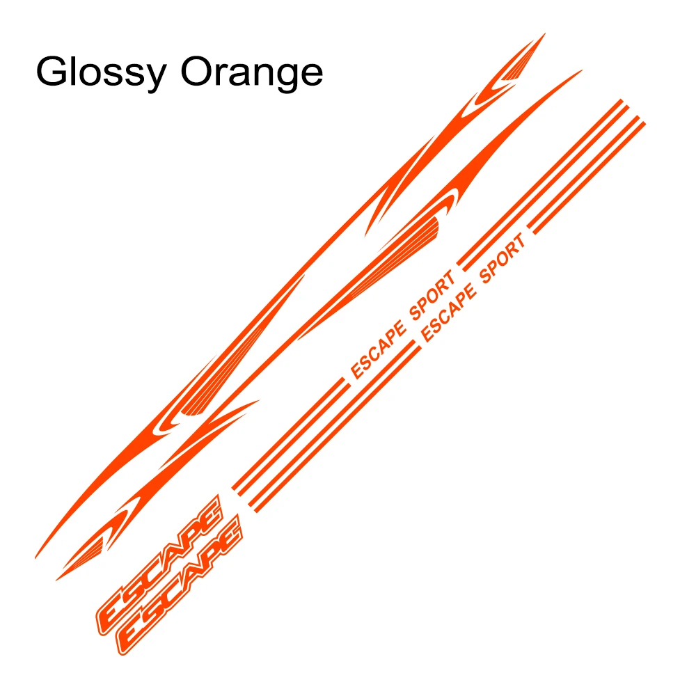 Glossy Orange 1 компл. Авто Дверь сторона Спорт светоотражающие наклейки для Ford Escape графическая виниловая отделка Captivation Наклейка украшения кузова автомобиля аксессуары - Название цвета: Glossy Orange