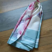 Новое поступление модный элегантный бренд цветочный узор шелковый шарф 90*90 см квадратная шаль саржевая обертка для женщин