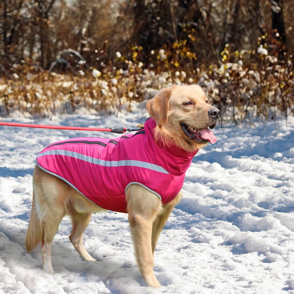 Dog Clothes Winter Large Dogs Clothes Coat Jacket Reflective Pet Jacket Waterproof Clothing Pitbull Vest Padded Fleece XL-6XL