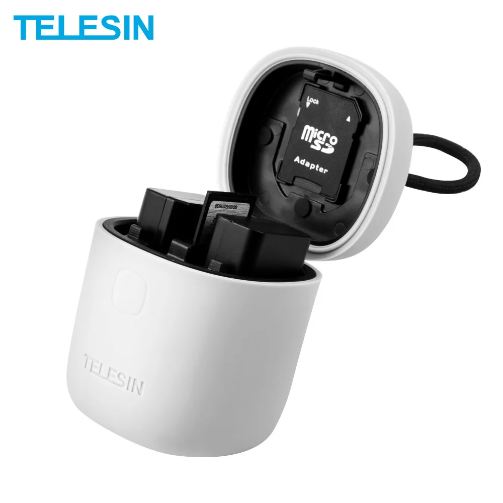 TELESIN 2Pack NP-FW50 Battery And 2 Slots Charger SD Card Reader Storage Box for Sony NP-FW50 A7r2 A6000 Battery