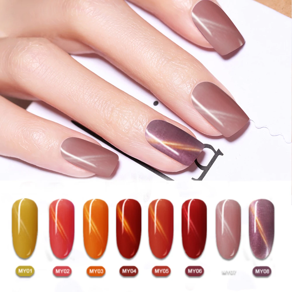 

LKE Transparent Gel Polish Varnishes Hybrid Nails For Manicure 8ML Ice Spar Cat Eyes 9D Soak off Enamel UV Gel Nail Polish