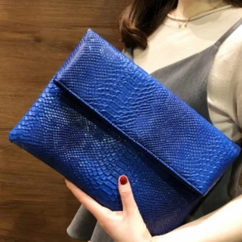 

SUNNY BEACH Snake Large day clutch party envelope purse women bag leather handbag Envelope Bag Luxury Handbags Women Bag