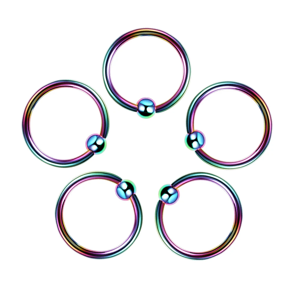 1 Pcs Surgical Stainless Steel Hoop Nose Ring With Ball Nose Rings And Studs Septum Earring Body Piercing Jewelry - Image 6