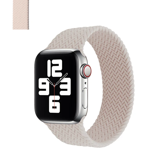 Solo Loop for Apple Watch Strap 44mm 40mm 45mm 41mm 38mm 42mm Elastic Silicone Watchband Bracelet iWatch Serie 7 654321 SE Band Powder Sand