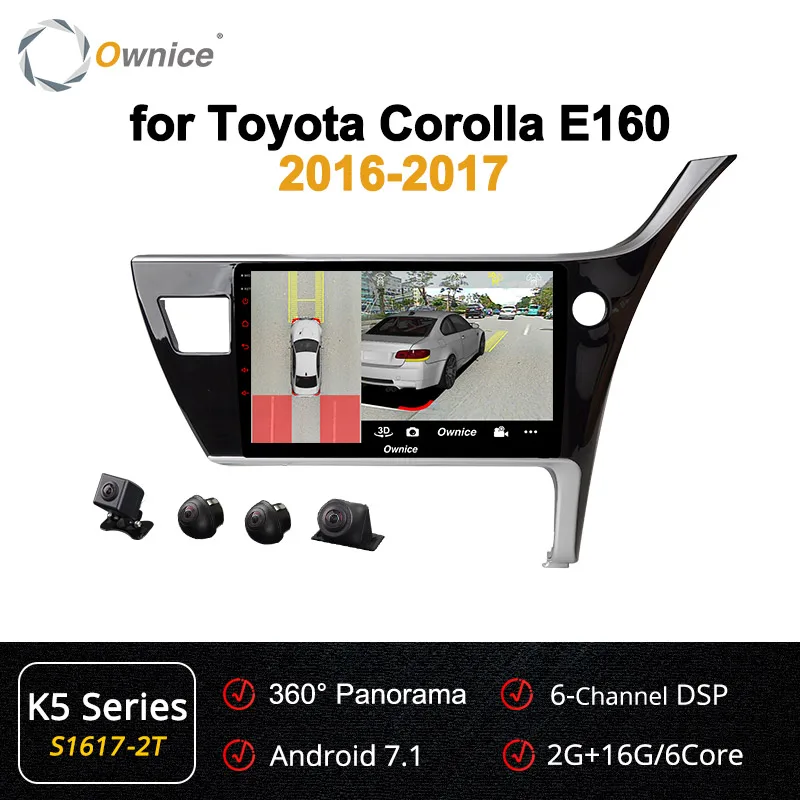 Ownice 10," 360 панорама DSP Android 9,0 k3 k5 k6 Восьмиядерный автомобильный dvd-плеер для Toyota Corolla 4G LTE SPDIF gps Navi - Цвет: S1617-2 K5
