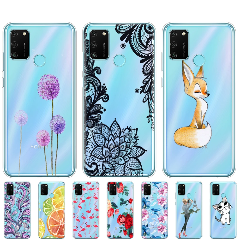 Силиконовый чехол для HONOR 9A 6 3 дюйма мягкий телефона из ТПУ Huawei Honor 9 A зеркальная