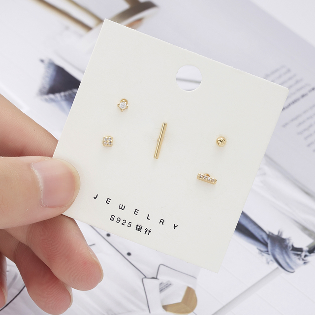 Simple Crystal Stud Earring Set For Women Butterfly Flowers Pearl Zircon Earrings Girl Party Wedding Engagement Jewelry