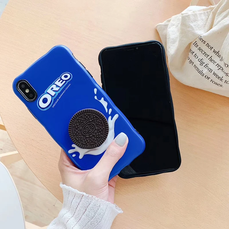 Милый 3D Oreo молочное шоколадное печенье Мягкий силиконовый чехол для iphone XS MAX XR 6S 7 8 Pplus Модный Роскошный чехол для телефона Fundas