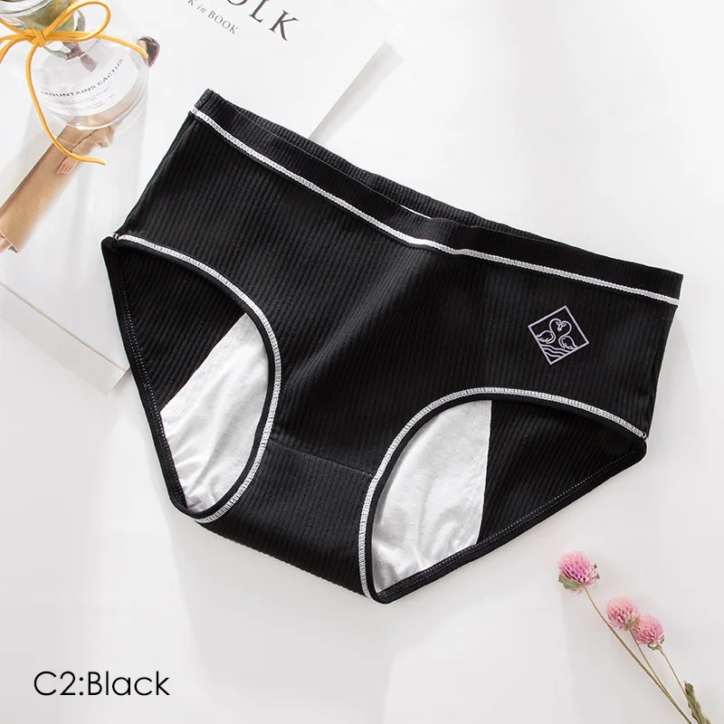 Cotton Menstrual Period Panties Underwear Women Brand Stripe Design Leakproof Physiological Briefs Underpants Female 3pcs ROSI