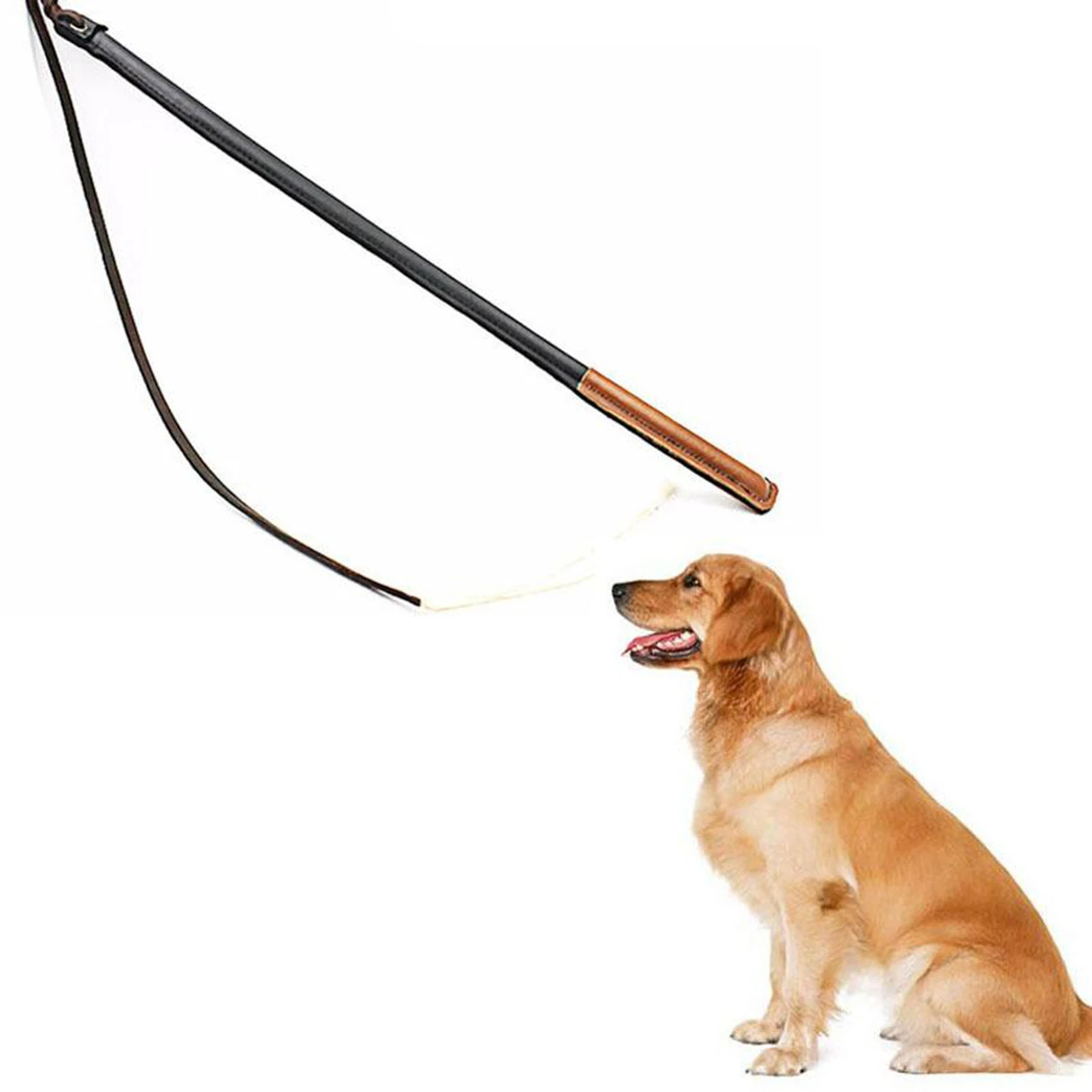PU Leather Dog Training Agitation Whip for Medium Large Dog Aggressive