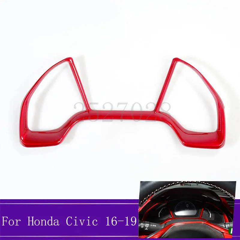 ABS красные украшения для приборной панели автомобиля рамка циферблат накладка автомобиля Стайлинг Подходит для Honda Civic 10th