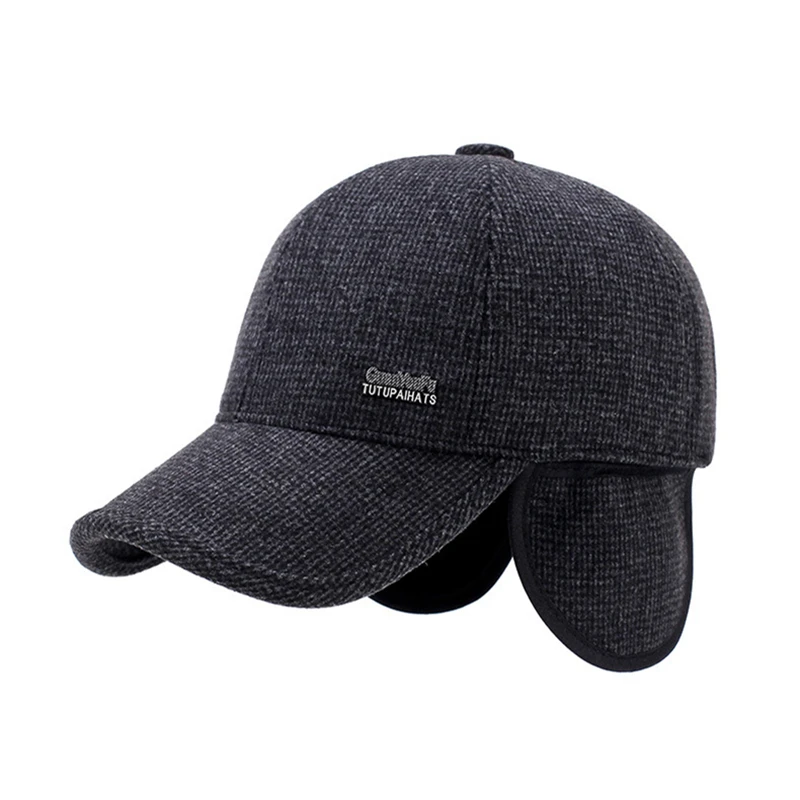 Зимний Бейсболка Для Мужчин Gorras Snapback Шапка С Ушными Шапками Открытый Толстые Кости Trucker Caps Casquette Homme Winte Caps Размер 56-60 см