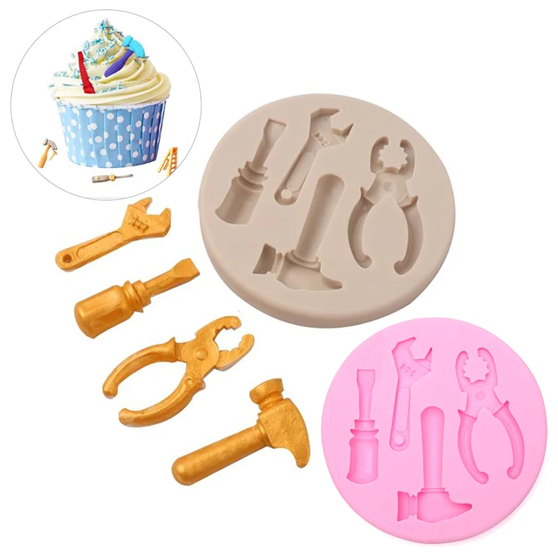 3D Screws Hammer Wrench Silicone Fondant Chocolate Molds DIY Baking