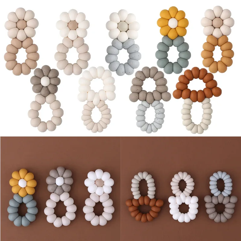 Forma Di Fiore Baby Silicone Massaggiagengive Food Grade Perline In Silicone Neonato Infermieristica Dentizione Giocattoli Roditore Baby Molar Accesso