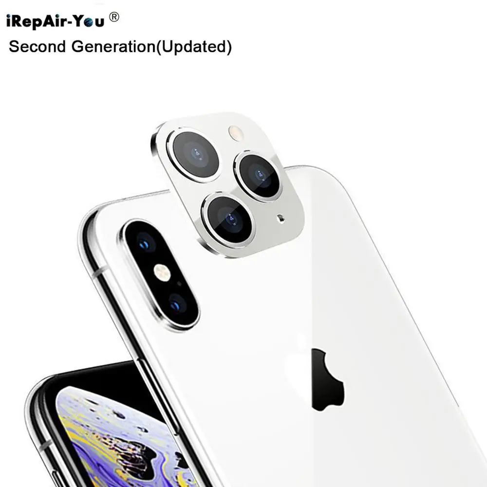 Второе поколение задней камеры Защитная пленка для объектива iPhone X XS Max выглядит как 11Pro для iPhone 11Pro поддельная наклейка для камеры