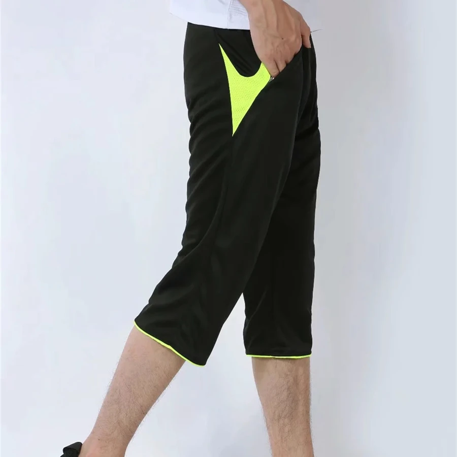 3/4 Men's Football Training Pants Sports Running Jogging Trousers Gym Fitness Soccer Training Pants Slim Football