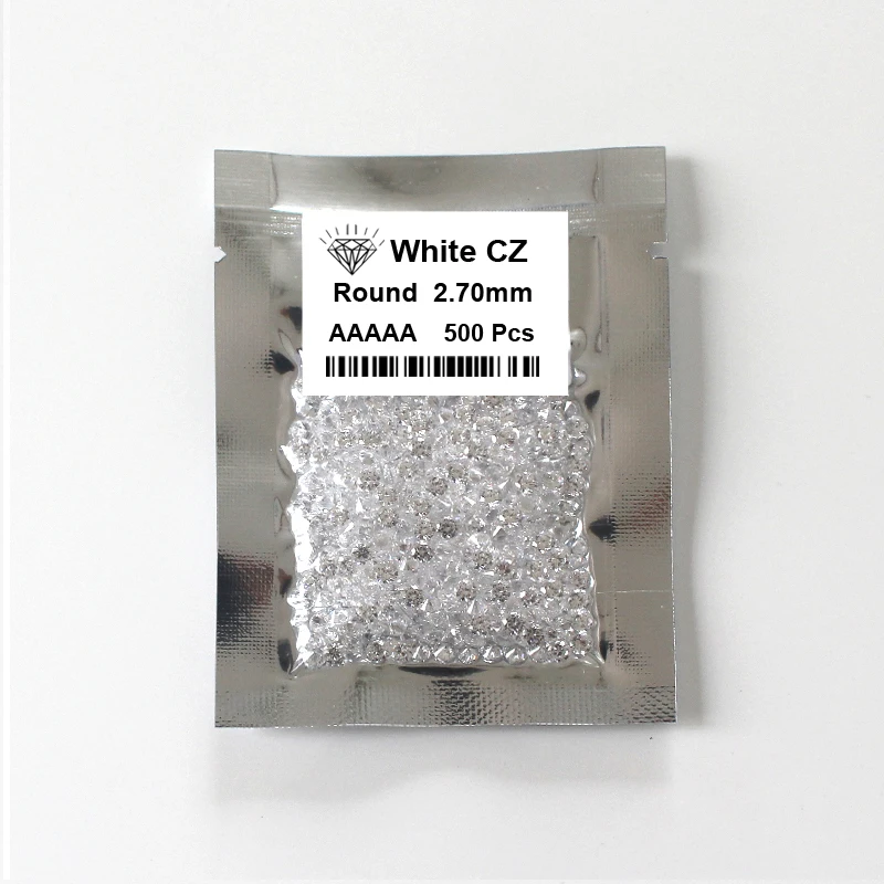 500pcs/set CZ Stones Wholesale Price 1-3mm Synthetic Loose Cubic Zirconia for Wax Casting 2.7mm 3mm Round Brilliant Cut Gemstone | Украшения