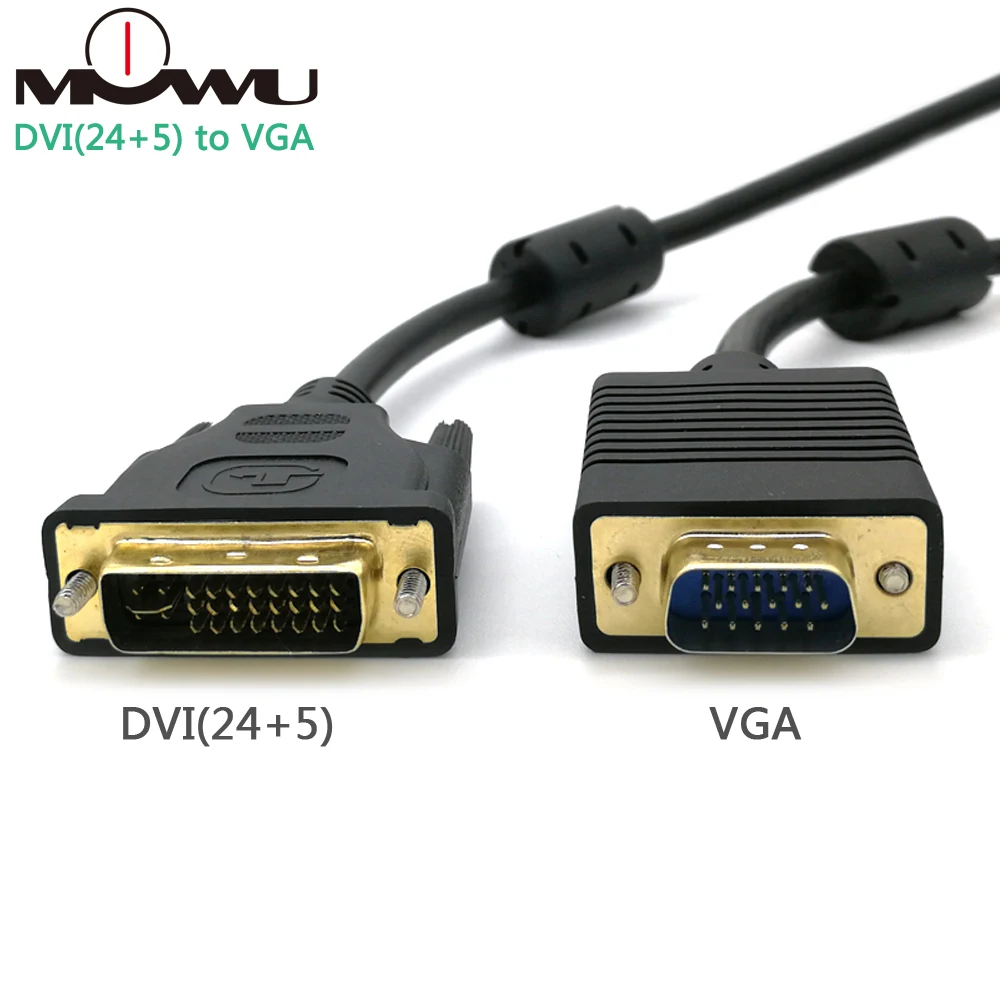 VGA, HDMI, DVI кабель DVI-I DVI 24+ 5 DVI мужчина к VGA Мужской Двойной Ссылка адаптер конвертер для монитор для ноутбука кабель с DVI на VGA 1,5/3/5 m