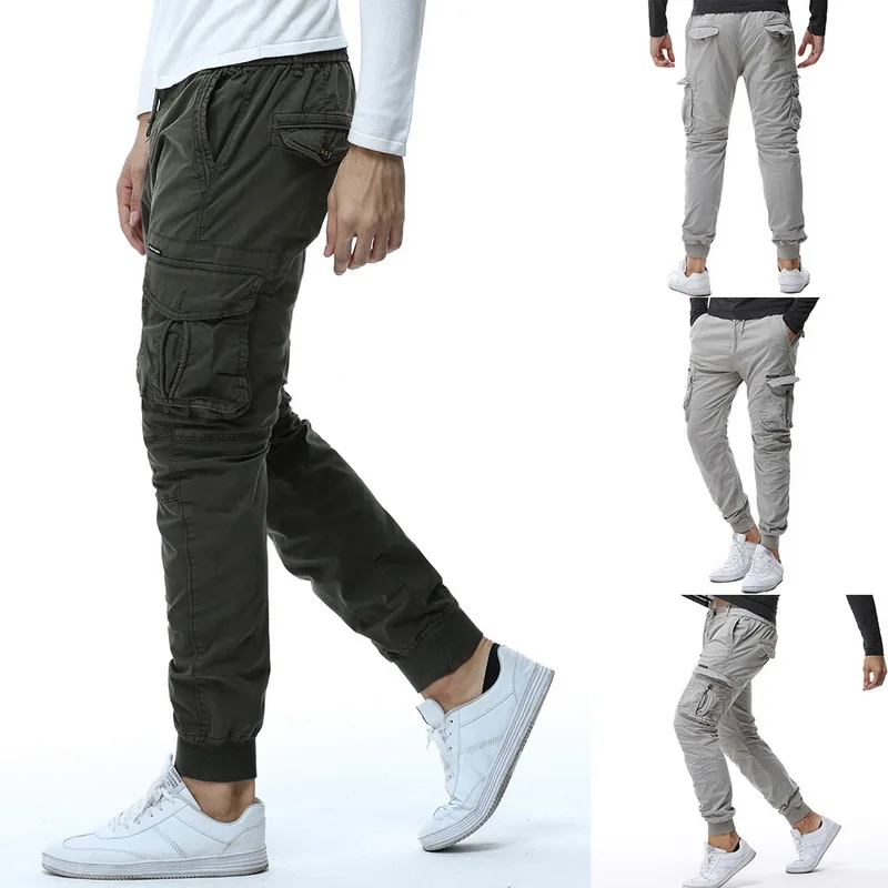 Мужские тактические брюки с несколькими карманами, мужские брюки-карго, повседневные рабочие брюки 29-38