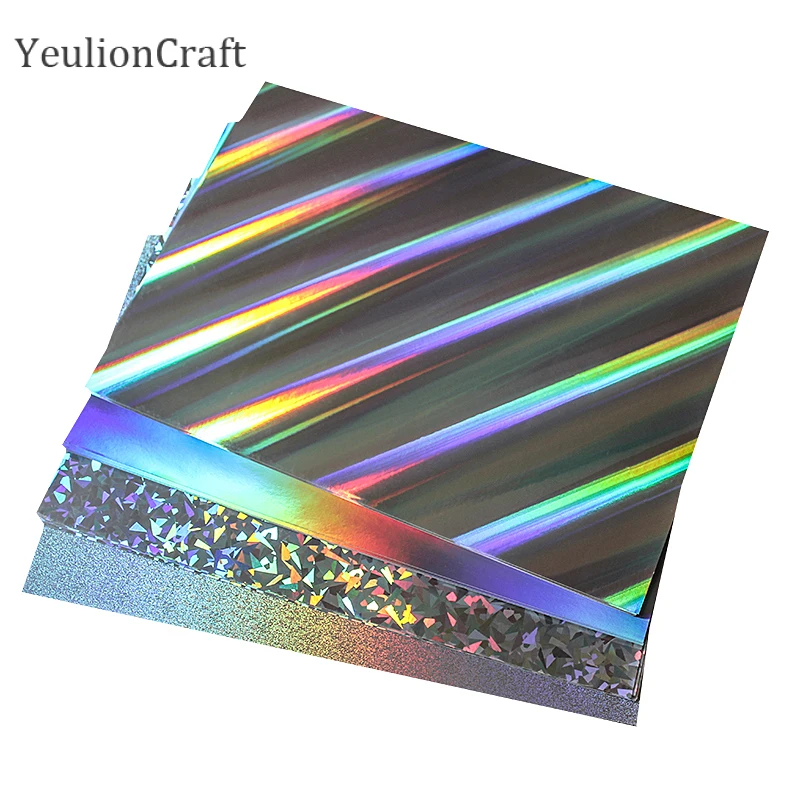 YeulionCraft 5 шт. фольги горячего тиснения Светоотражающие флэш-картон Радуга картон Руководство DIY глянцевая бумага лазерный картон ремесла
