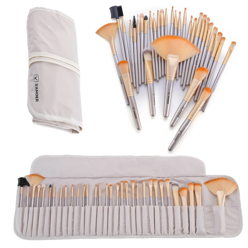 

Makeup Brushes 32pcs champagneSoft Synthetic Kabuki Cosmetic Eyebrow Shadow Makeup Brush Set Kit
