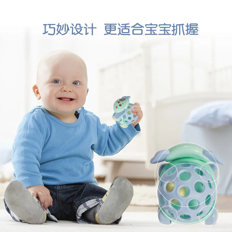 

New Style Infant Baby Teeth Toy Children'S Educational Soft Silcone Animal Scooter Hand Rattle crocs shoes qiu