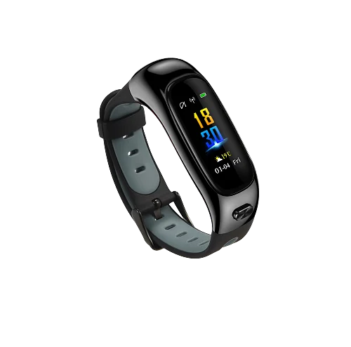 Bluetooth smart band наушники гарнитура браслет кровяное давление сенсор пульса спортивный автоматизированный браслет для мужчин pk kingwear kr04 - Цвет: Серый
