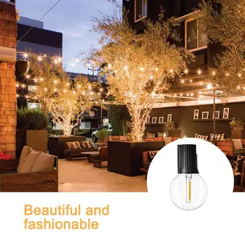 

G40 Globe Solar String Bulb Lights 10/25 LED Bulbs Vintage Backyard Patio Lamp Hanging Indoor Outdoor Warm White Lights