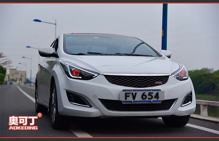 Головной светильник s для автомобиля hyundai Elantra 2011- DRL Дневной ходовой светильник светодиодный Биксеноновая лампа противотуманный светильник s тюнинг автомобильные аксессуары