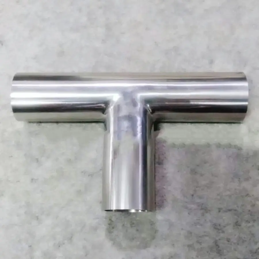 38Mm 1.5 "Pipe Od Butt Saldatura Auto Tee 3 Vie 3A Sus 304 Raccordo Sanitario In Acciaio Inossidabile Splitter Birra Homebrew Vino