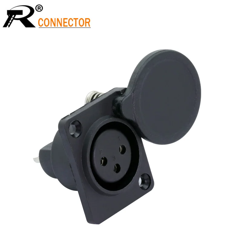 Пластиковый пылезащитный колпачок разъем XLR 3pin гнездовой для крепления на панель