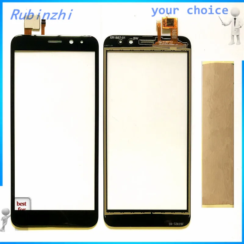 

RUBINZHI Free Tape Sticker Mobile Phone Touch Screen for Fly Life Compact Front Glass Touchscreen Sensor Digitizer Panel